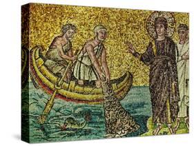 Second Apparition of Jesus Christ to Fishing Apostles on the Lake Galilee, Mosaic-null-Stretched Canvas