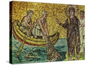 Second Apparition of Jesus Christ to Fishing Apostles on the Lake Galilee, Mosaic-null-Stretched Canvas