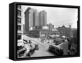 Second Avenue and Yesler Way, Seattle, 1916-Ashael Curtis-Framed Stretched Canvas