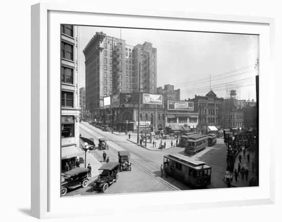 Second Avenue and Yesler Way, Seattle, 1916-Ashael Curtis-Framed Giclee Print