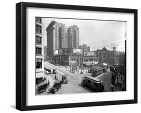 Second Avenue and Yesler Way, Seattle, 1916-Ashael Curtis-Framed Giclee Print