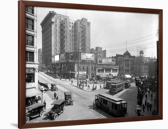 Second Avenue and Yesler Way, Seattle, 1916-Ashael Curtis-Framed Giclee Print