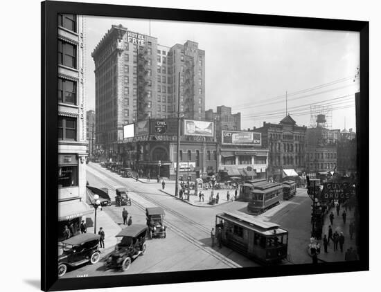 Second Avenue and Yesler Way, Seattle, 1916-Ashael Curtis-Framed Giclee Print