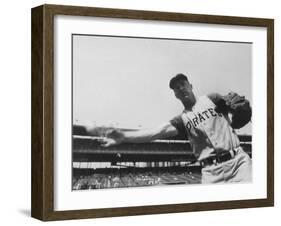 Second Baseman for the Pirates, Bill Mazeroski Throwing a Ball-null-Framed Premium Photographic Print