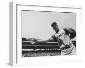 Second Baseman for the Pirates, Bill Mazeroski Throwing a Ball-null-Framed Premium Photographic Print