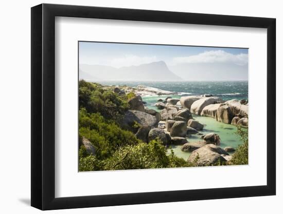 Second Beach at High Tide with Boulders Visible, Boulders Beach National Park, Simonstown-Kimberly Walker-Framed Photographic Print