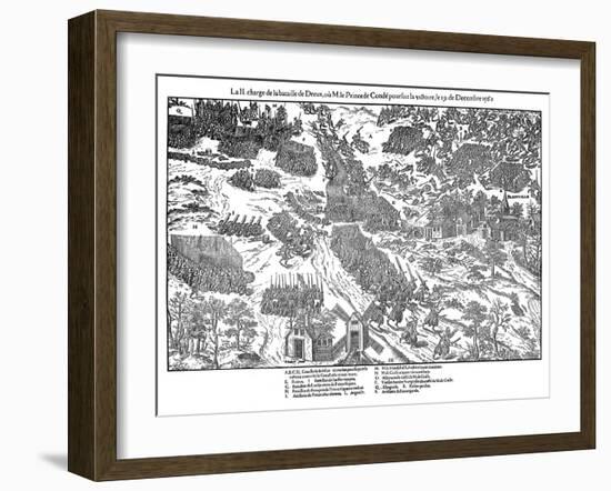 Second Charge at the Battle of Dreux, French Religious Wars, 19 December 1562-Jacques Tortorel-Framed Giclee Print