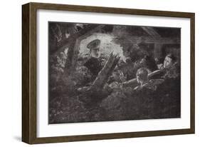 Second Lieutenant Cecil Calvert Unearths and Rescues Two Men from a Mine Gallery-H. Ripperger-Framed Giclee Print