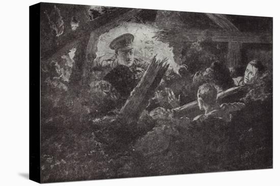 Second Lieutenant Cecil Calvert Unearths and Rescues Two Men from a Mine Gallery-H. Ripperger-Stretched Canvas