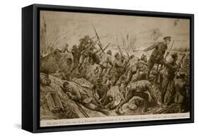 Second Lieutenant G.H. Woolley's Heroic Defence of 'Hill 60' with a Handful of Men-Richard Caton Woodville-Framed Stretched Canvas