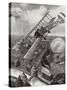 Second Lieutenant L a Strange Bombing the Railway Junction at Courtrai, Belgium, World War I-W. Avis-Stretched Canvas
