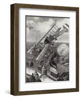 Second Lieutenant L a Strange Bombing the Railway Junction at Courtrai, Belgium, World War I-W. Avis-Framed Giclee Print