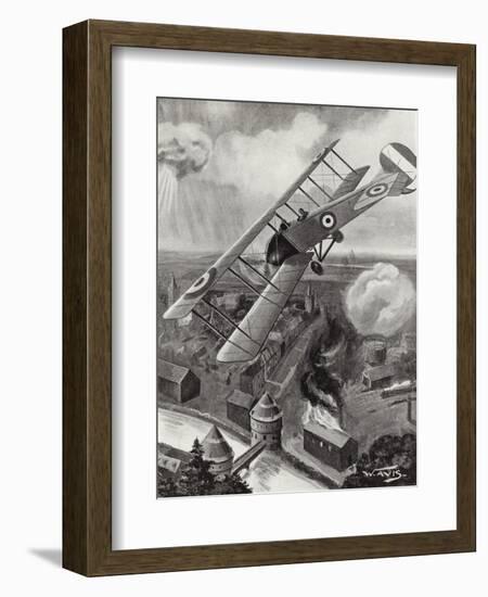 Second Lieutenant L a Strange Bombing the Railway Junction at Courtrai, Belgium, World War I-W. Avis-Framed Giclee Print