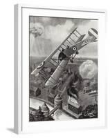 Second Lieutenant L a Strange Bombing the Railway Junction at Courtrai, Belgium, World War I-W. Avis-Framed Giclee Print