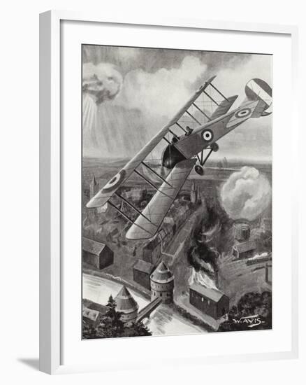 Second Lieutenant L a Strange Bombing the Railway Junction at Courtrai, Belgium, World War I-W. Avis-Framed Giclee Print