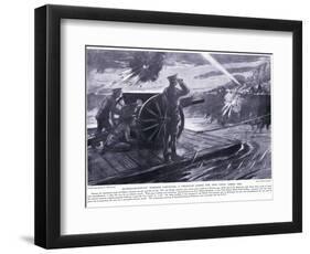 Second Lieutenant Robinson Dso Conveying a Field Gun across the Yser Canal under Heavy Fire in July-Arthur Paine Garratt-Framed Giclee Print