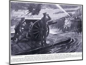Second Lieutenant Robinson Dso Conveying a Field Gun across the Yser Canal under Heavy Fire in July-Arthur Paine Garratt-Mounted Giclee Print
