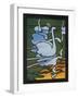 Second of Two Designs for Stained Glass Depicting Swans in the Water. (Cygnus Olor)-null-Framed Art Print