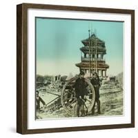 Second Opium War (1857-1860), Cannon on the Ramparts of the Takou Fort in Tang Kho-Leon, Levy et Fils-Framed Photographic Print