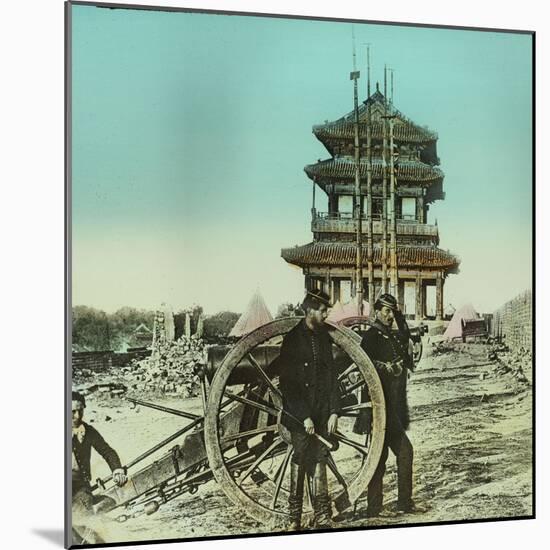 Second Opium War (1857-1860), Cannon on the Ramparts of the Takou Fort in Tang Kho-Leon, Levy et Fils-Mounted Photographic Print