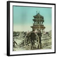 Second Opium War (1857-1860), Cannon on the Ramparts of the Takou Fort in Tang Kho-Leon, Levy et Fils-Framed Photographic Print