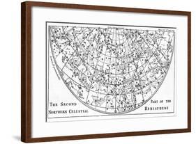 Second Part of the Star Chart of the Northern Celestial Hemisphere Showing Constellations, 1747-null-Framed Giclee Print