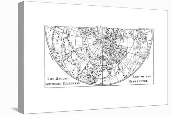 Second Part of the Star Chart of the Southern Celestial Hemisphere Showing Constellations, 1747-null-Stretched Canvas