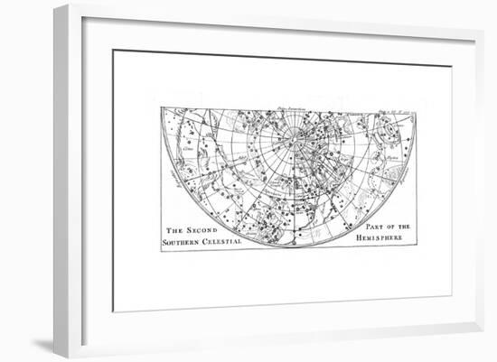 Second Part of the Star Chart of the Southern Celestial Hemisphere Showing Constellations, 1747-null-Framed Giclee Print