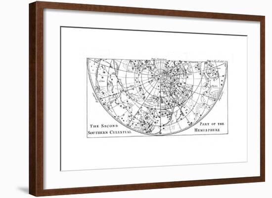 Second Part of the Star Chart of the Southern Celestial Hemisphere Showing Constellations, 1747-null-Framed Giclee Print