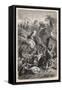 Second Punic War: Hannibal Crosses the Alps with His Elephants-H. Leutemann-Framed Stretched Canvas