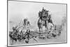 Second Punic War: Hannibal Crosses the Rhone with His Elephants Before Crossing the Alps into Italy-null-Mounted Art Print