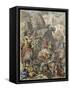 Second Punic War : Hannibal crossing the Alps,-Heinrich Leutemann-Framed Stretched Canvas