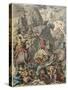 Second Punic War : Hannibal crossing the Alps,-Heinrich Leutemann-Stretched Canvas