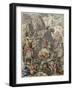 Second Punic War : Hannibal crossing the Alps,-Heinrich Leutemann-Framed Giclee Print