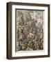 Second Punic War : Hannibal crossing the Alps,-Heinrich Leutemann-Framed Giclee Print