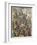 Second Punic War : Hannibal crossing the Alps,-Heinrich Leutemann-Framed Giclee Print