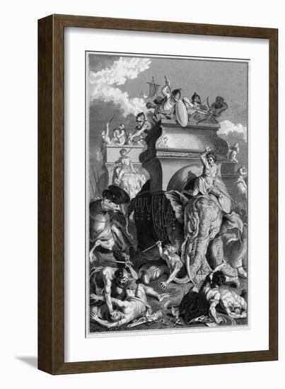 Second Punic War: Hannibal Goes into Action with His Elephants-null-Framed Art Print