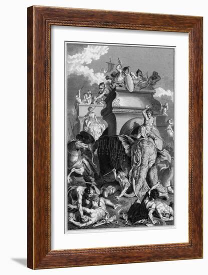 Second Punic War: Hannibal Goes into Action with His Elephants-null-Framed Art Print