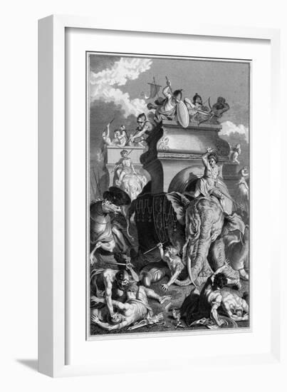 Second Punic War: Hannibal Goes into Action with His Elephants-null-Framed Art Print