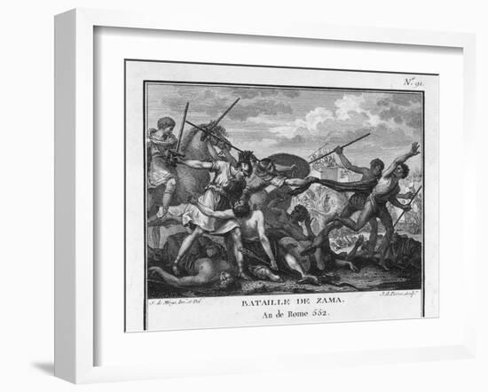 Second Punic War Scipio Africanus Defeats Hannibal at Zama in North Africa-Augustyn Mirys-Framed Art Print