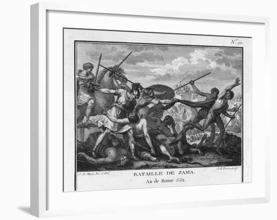 Second Punic War Scipio Africanus Defeats Hannibal at Zama in North Africa-Augustyn Mirys-Framed Art Print