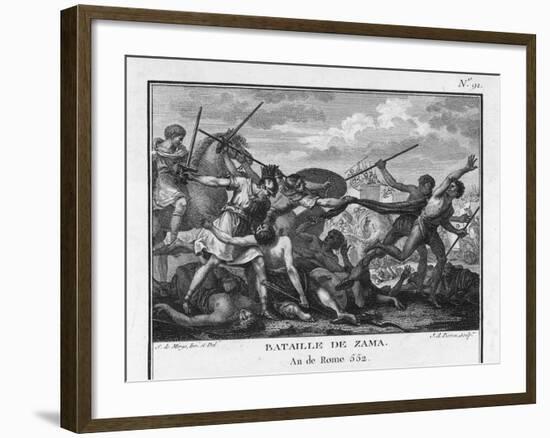Second Punic War Scipio Africanus Defeats Hannibal at Zama in North Africa-Augustyn Mirys-Framed Art Print