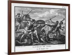 Second Punic War Scipio Africanus Defeats Hannibal at Zama in North Africa-Augustyn Mirys-Framed Art Print