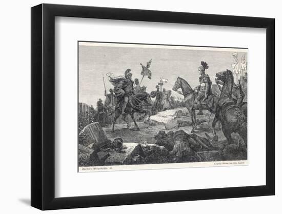 Second Punic War Scipio Africanus Meets Hannibal Before Defeating Him at Zama in North Africa-Hermann Vogel-Framed Photographic Print