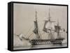 Second-Rank Ship with 74 Guns, Lithograph by Morel-Fatio, 19th Century-null-Framed Stretched Canvas