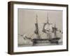 Second-Rank Ship with 74 Guns, Lithograph by Morel-Fatio, 19th Century-null-Framed Giclee Print