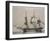 Second-Rank Ship with 74 Guns, Lithograph by Morel-Fatio, 19th Century-null-Framed Giclee Print