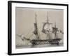 Second-Rank Ship with 74 Guns, Lithograph by Morel-Fatio, 19th Century-null-Framed Giclee Print