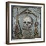 Second Style Opus Vermiculatum Mosaic on Memento Mori with Skull and Plumb-Rule, from Pompei-null-Framed Giclee Print