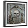 Second Style Opus Vermiculatum Mosaic on Memento Mori with Skull and Plumb-Rule, from Pompei-null-Framed Giclee Print